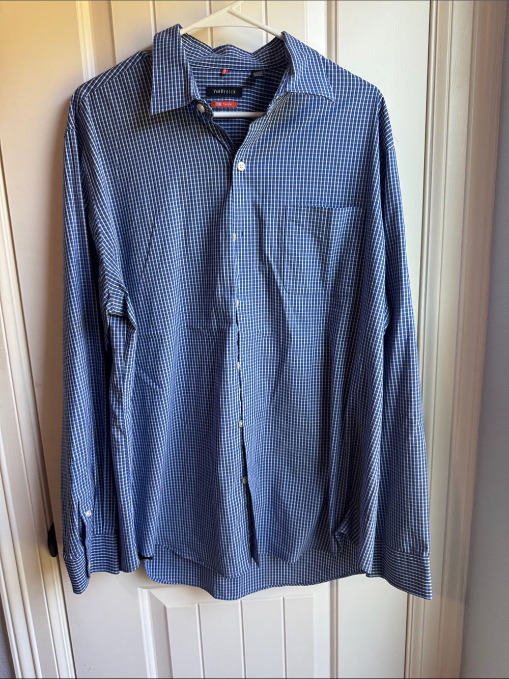 Men’s Blue Check Button-Down Shirt